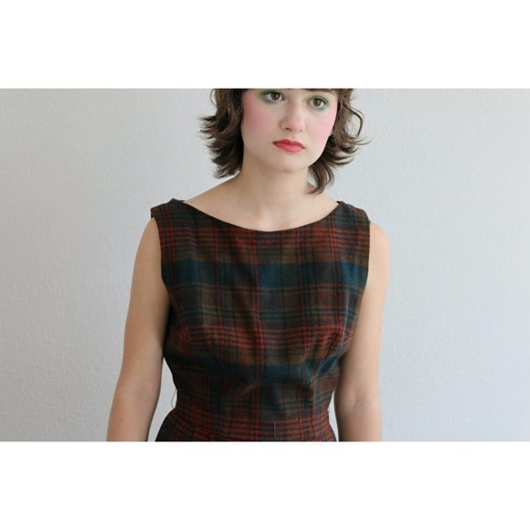 1950's Ilene Ricky Plaid Dress Junior or Women's Size Double Extra Small 00/0/01 - Picture 6 of 6